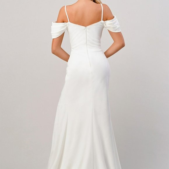 NEW OFF WHITE WEDDING BRIDAL PROM PARTY OFF THE SHOULDER - Picture 3 of 7